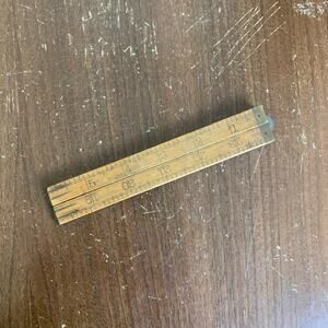 Vintage Stanley No. 68‎ Boxwood & Brass 24" Folding Ruler Made In USA